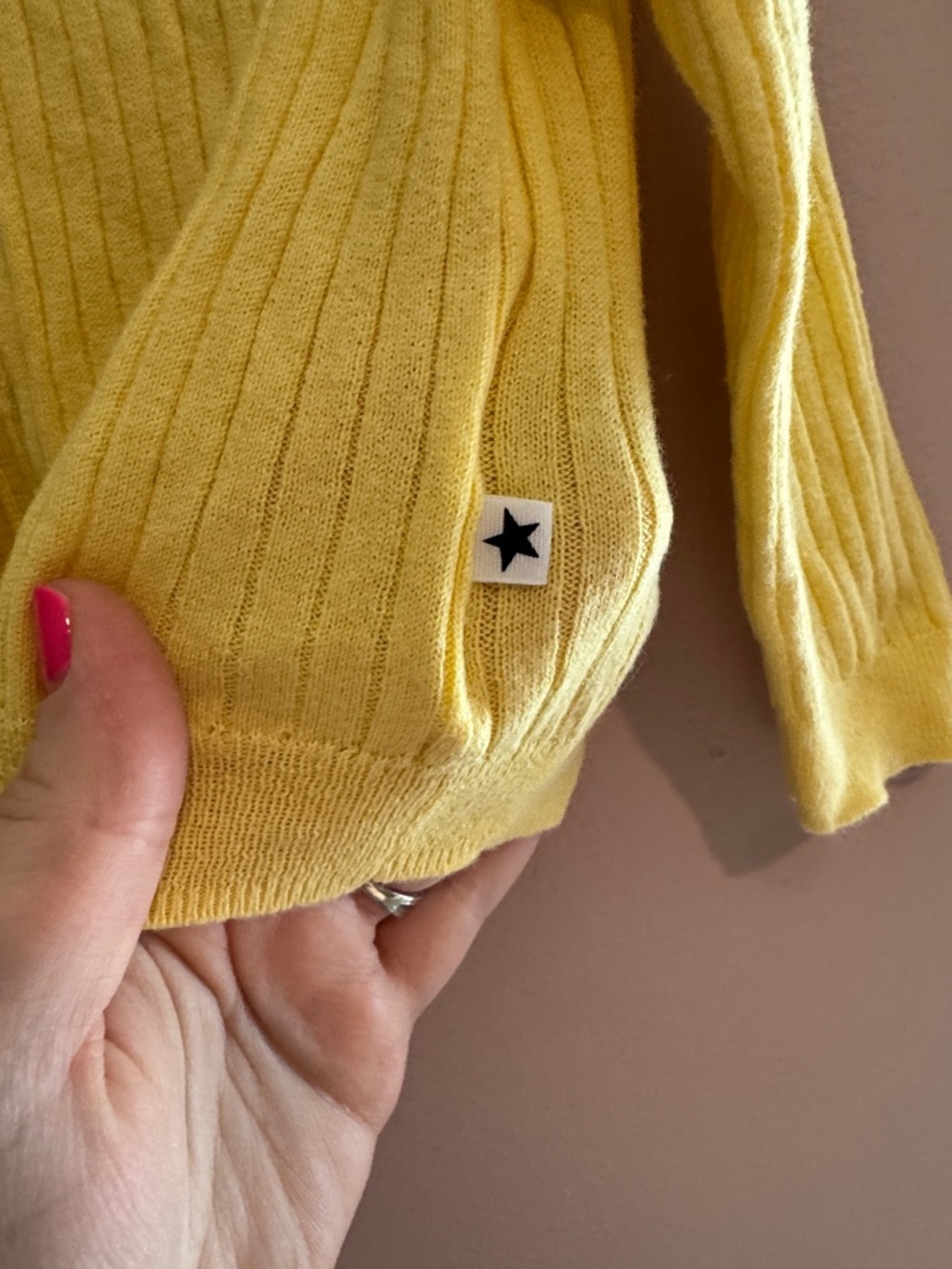 Molo Bright Yellow Ribbed Button-Front Cardigan - Picture 3 of 4